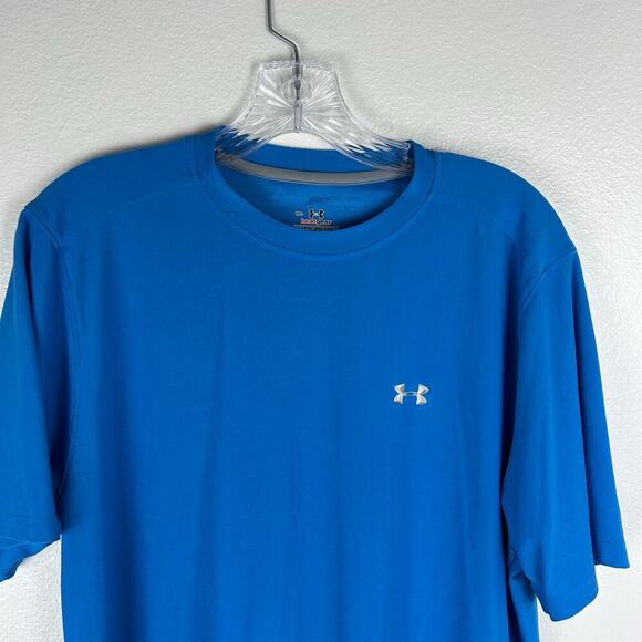 Under Armour Men's Heatgear Dri-Fit Shirt Size Medium Blue Athletic Activewear - Picture 3 of 8